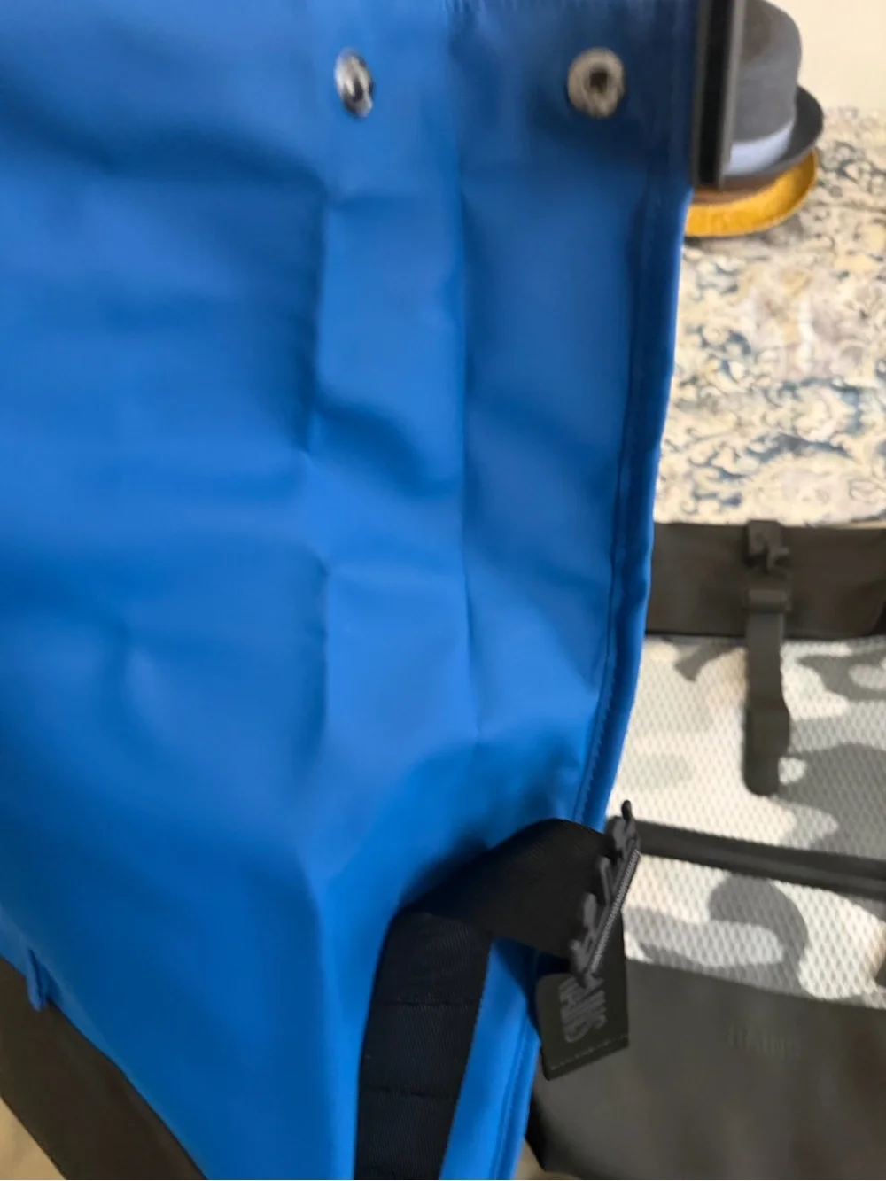 NWt•Rains Blue and Black Roll-Top Backpack•MSRP $155